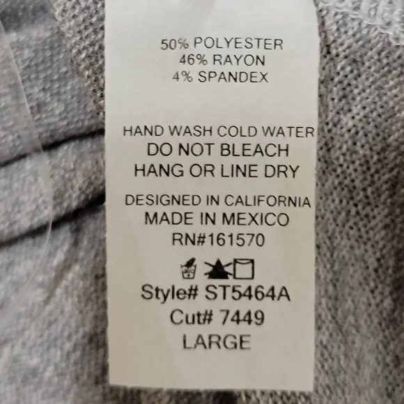 Light Gray V-neck Ruffle Hem Lightweight Womens Summer Tank L - Picture 9 of 9